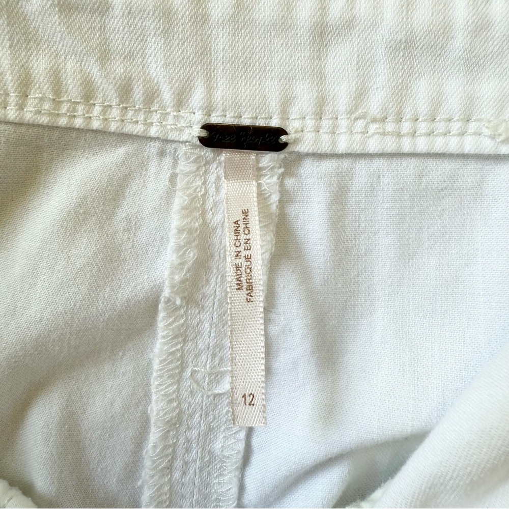 Free People Sun Valley Wide-Leg Jumpsuit w/Ruffles in Ivory White Size 12 - Picture 14 of 16